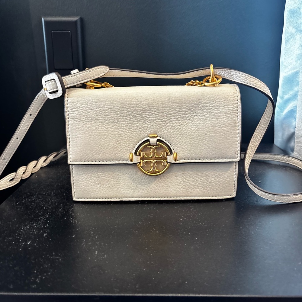 Tory Burch Beige Leather Crossbody Bag